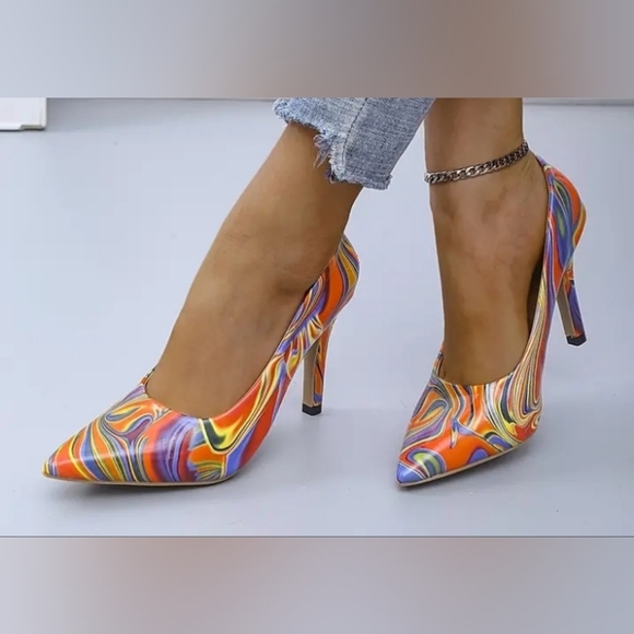 NWOT Colorful Pointed Non Slip High Heels - Picture 1 of 1